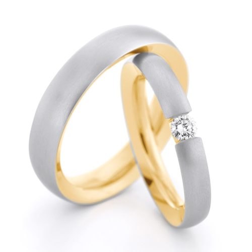 Bicolor Trauringe mit Brillant