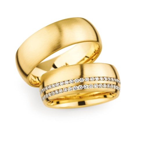 Breite Trauringe mit Brillanten