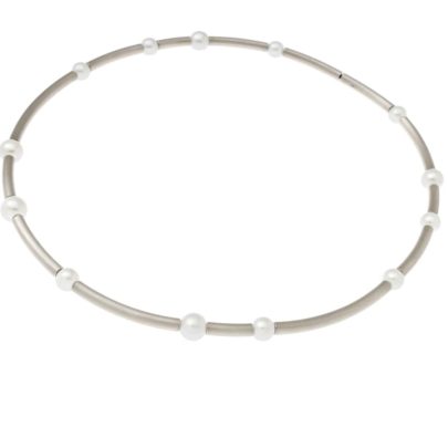 Collier Stäbchen mit Perlen von schmuckwerk beim Juwelier in Köln