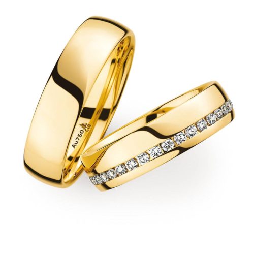 Gelbgold Trauringe Kanalfassung