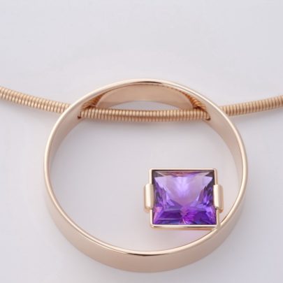 Hula Hoop - Roségold-Anhänger mit Amethyst
