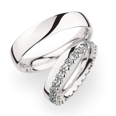 Memory-Trauringe mit Brillanten beim Trauringjuwelier am Neumarkt in Köln