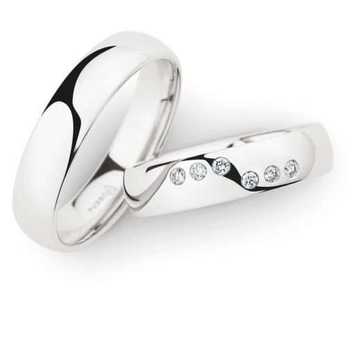 Palladium Trauringe mit Brillanten
