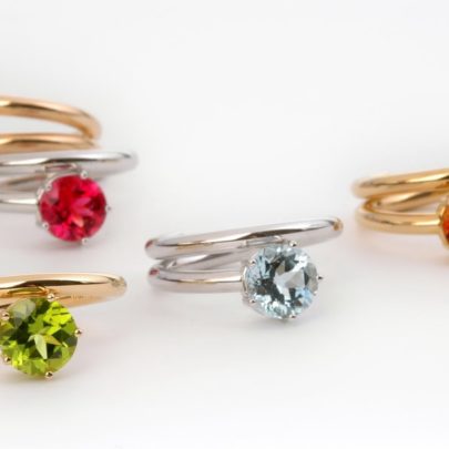 Spiro - Ringe mit Farbedelsteinen
