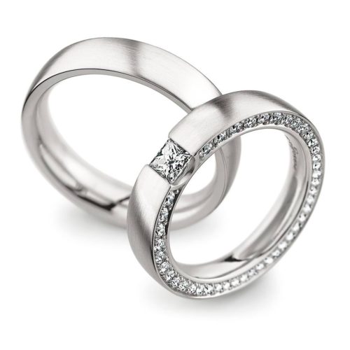 Trapezringe mit Princess & Brillanten