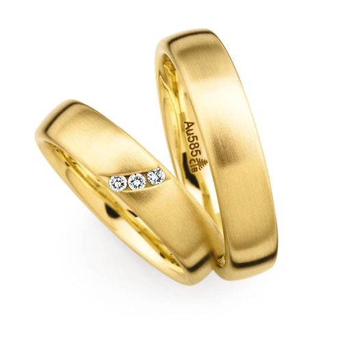 Trauringe Gelbgold 3 Brillanten