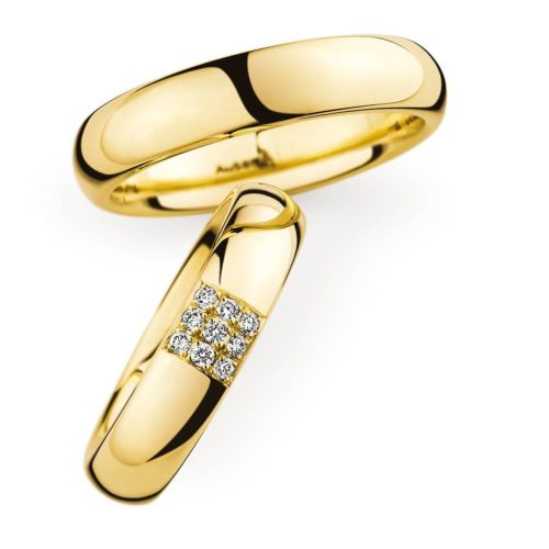 Trauringe Gelbgold 9 Brillanten