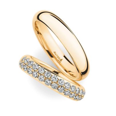 Trauringe mit doppelreihigen Brillanten vom Trauringjuwelier am Neumarkt in Köln