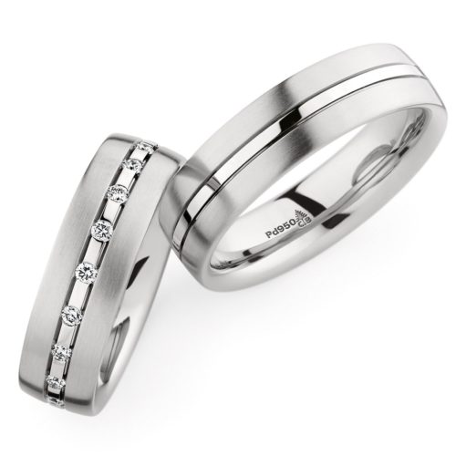 Trauringe Palladium 20 Brillanten