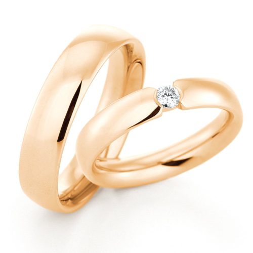 Trauringe Roségold mit Diamant