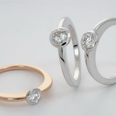 moderne Scheiben-Solitaire vom Juwelier in Köln
