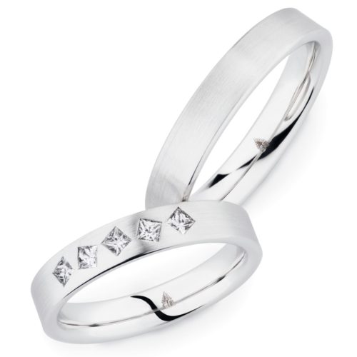 Trauringe mit Diamanten im Princess-Cut