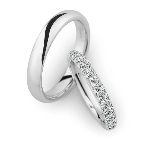 Weißgold Trauringe mit Diamanten