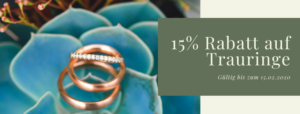 15% Rabatt auf Trauringe bei Juwelier Mommen in Köln.